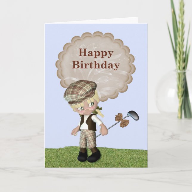 Tarjeta de cumpleaños temática de golf (Anverso)