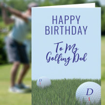 Tarjeta de cumpleaños temática de golf para los go