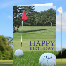Tarjeta de cumpleaños temática de golf para papá d