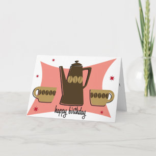 Tarjeta de cumpleaños temática del café con estilo