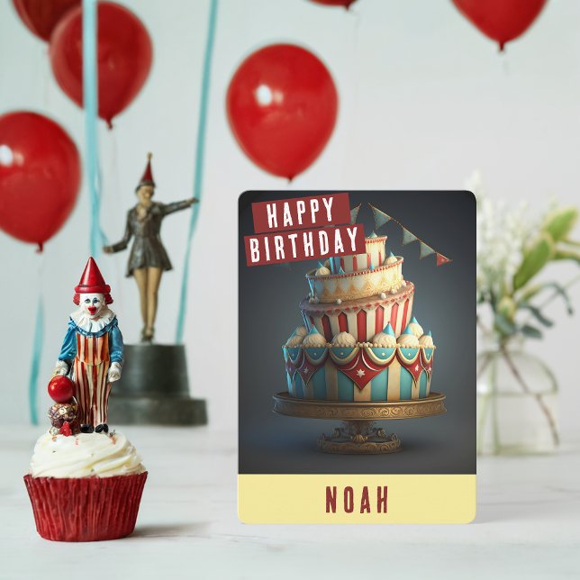 Tarjeta de cumpleaños temática del circo (Subido por el creador)