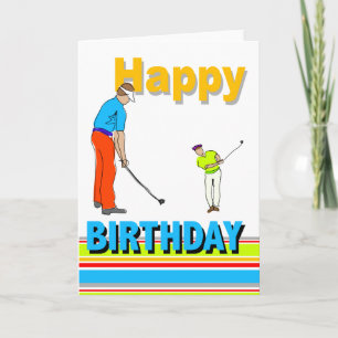 Tarjeta de cumpleaños temática del golf
