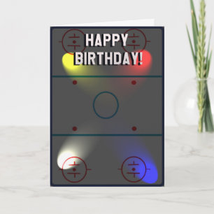Tarjeta de cumpleaños temática del hockey