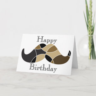 Tarjeta de cumpleaños temática Mustache
