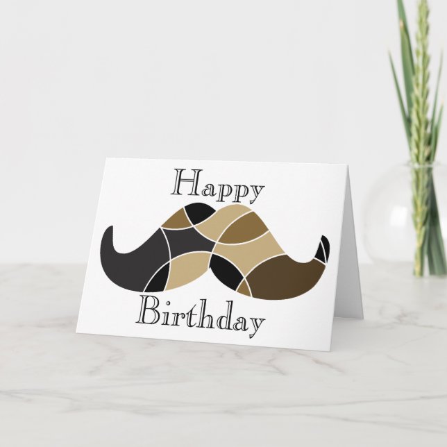 Tarjeta de cumpleaños temática Mustache (Anverso)
