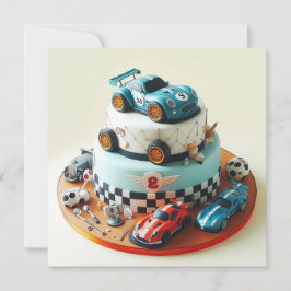 TARJETA DE CUMPLEAÑOS TEMÁTICOS DE Guay RACE CAR