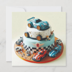 TARJETA DE CUMPLEAÑOS TEMÁTICOS DE Guay RACE CAR
