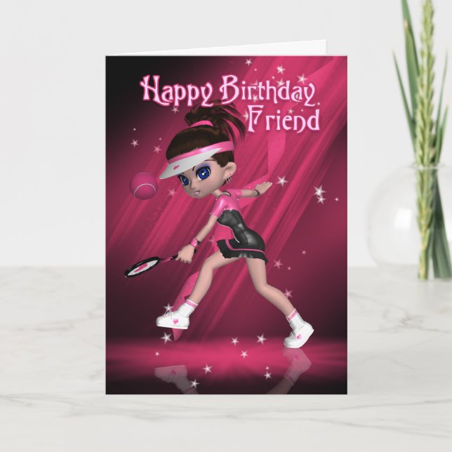 Tarjeta de cumpleaños - Tenis (Anverso)