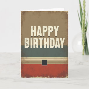 Tarjeta de cumpleaños texturizada grunge retro