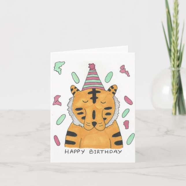 Tarjeta de cumpleaños Tiger (Anverso)