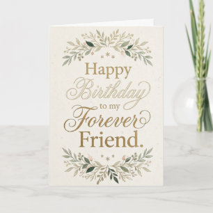 Tarjeta de cumpleaños Tipografía Floral Mejores Am