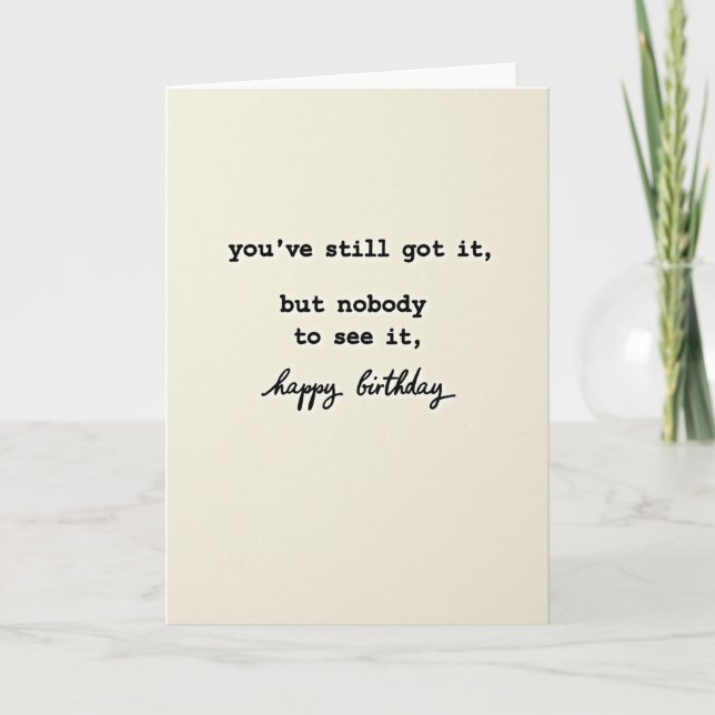 Tarjeta de cumpleaños tipográfica (Anverso)
