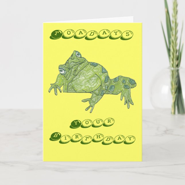 Tarjeta de cumpleaños "Toad Toadays" (Anverso)