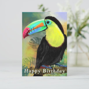 Tarjeta de cumpleaños Toco Toucan Bird Exótica