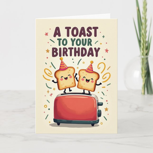 Tarjeta de cumpleaños tostada (Anverso)