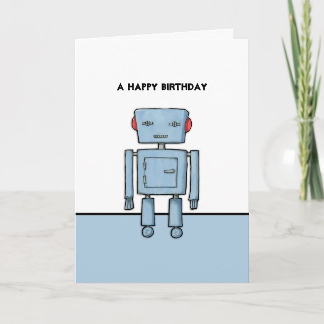Tarjeta de cumpleaños Toy Robot (Anverso)