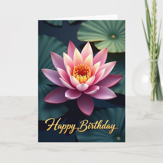 Tarjeta de cumpleaños Tranquil Bloom (Anverso)