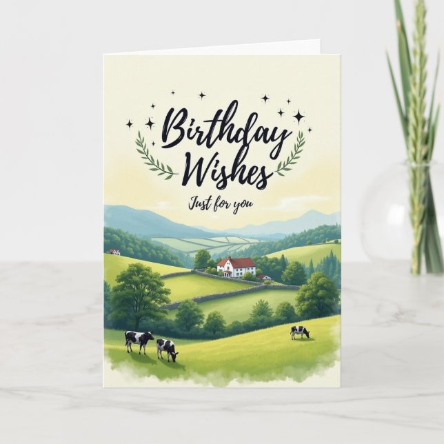 Tarjeta de cumpleaños Tranquil Hills (Anverso)