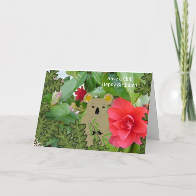 Tarjeta de cumpleaños tranquila de koala (Anverso)
