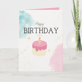 Tarjeta de cumpleaños transgénero de pastel de cum