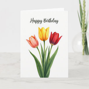 Tarjeta de cumpleaños Triple Flor