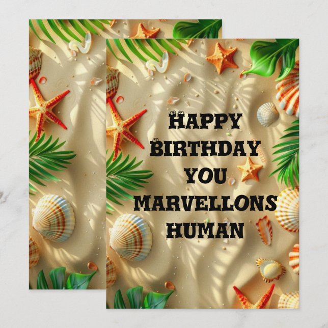 Tarjeta de cumpleaños tropical (Anverso / Reverso)