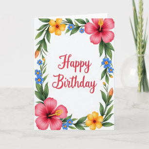 Tarjeta de cumpleaños Tropical Bloom