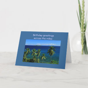 Tarjeta de cumpleaños tropical de la isla