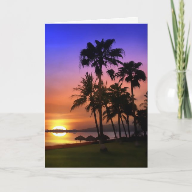 Tarjeta de cumpleaños tropical Paradise (Anverso)