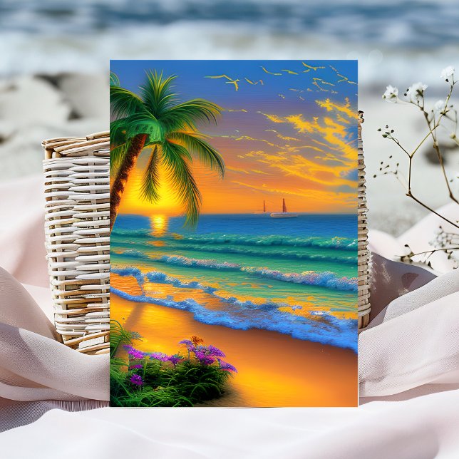 Tarjeta de cumpleaños tropical personalizada al at (Subido por el creador)