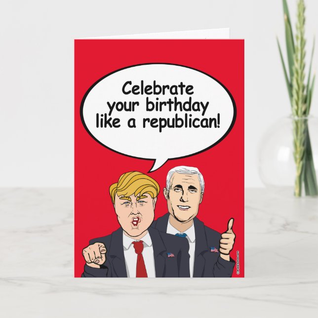 Tarjeta de cumpleaños Trump Pence - Celebra tu cum (Anverso)
