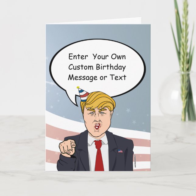 Tarjeta de cumpleaños Trump - Personalizar su mens (Anverso)