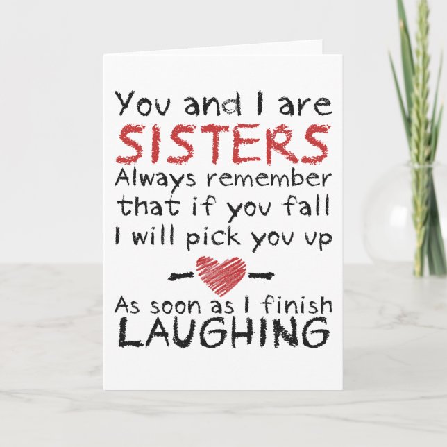Tarjeta de cumpleaños "tú y yo" para hermana (Anverso)