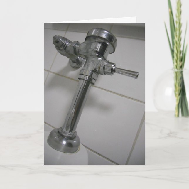 Tarjeta de cumpleaños "Tuberías del baño" (Anverso)