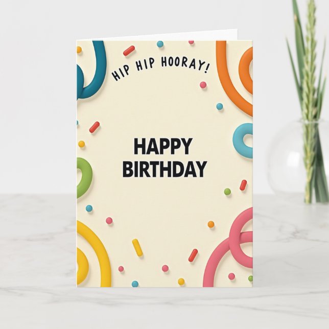 Tarjeta de cumpleaños tubular alegre (Anverso)