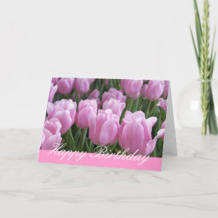 Tarjeta de cumpleaños Tulipanes rosados