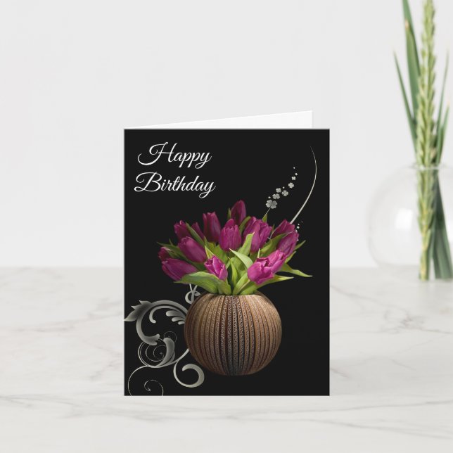 Tarjeta de cumpleaños -Tulips (Anverso)