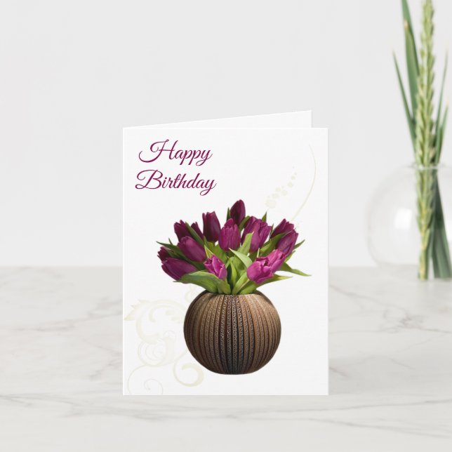 Tarjeta de cumpleaños -Tulips (Anverso)