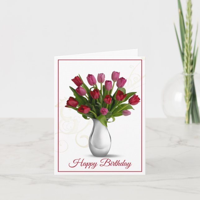 Tarjeta de cumpleaños -Tulips (Anverso)