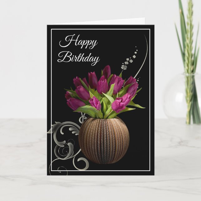 Tarjeta de cumpleaños -Tulips (Anverso)