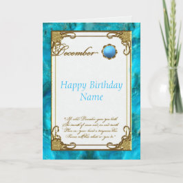 Tarjeta de cumpleaños Turquoise Birthstone Diciemb