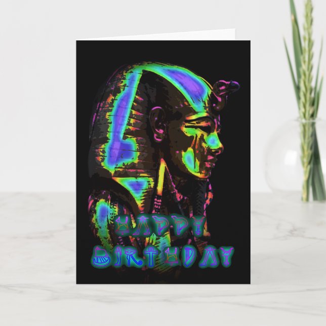 TARJETA DE CUMPLEAÑOS TUTANKHAMUN Tarjeta de felic (Anverso)