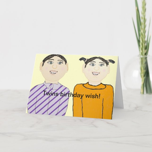 Tarjeta de cumpleaños Twins (Anverso)