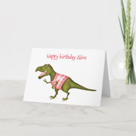 Tarjeta de cumpleaños Tyrannosaurus rex personaliz