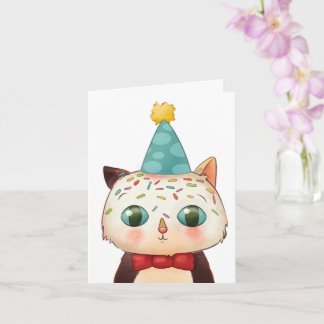 Tarjeta de Cumpleaños Un Gato Cute Gracioso Le Ras
