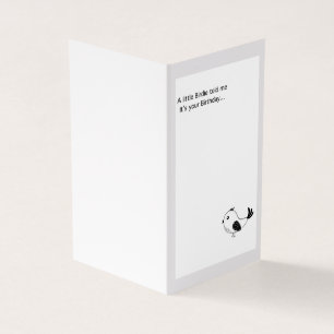 Tarjeta de cumpleaños. Un pequeño birdie me dijo..