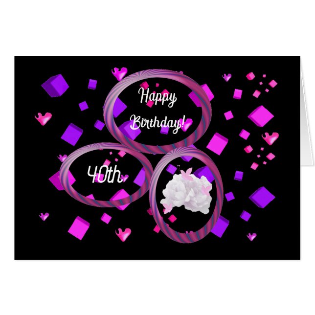 Tarjeta de cumpleaños única de la edad moderna (Anverso (Horizontal))