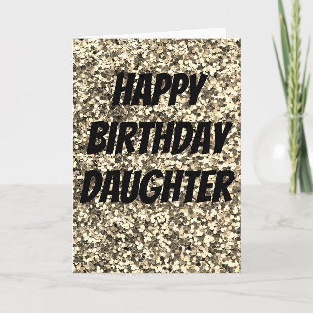 Tarjeta de cumpleaños única de la hija brillante (Anverso)