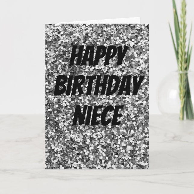 Tarjeta de cumpleaños única de sobrina brillante (Anverso)