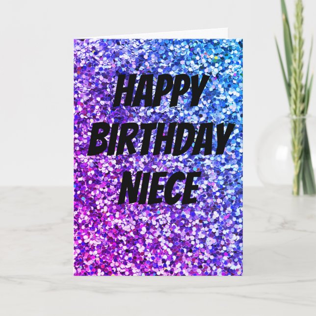 Tarjeta de cumpleaños única de sobrina brillante (Anverso)